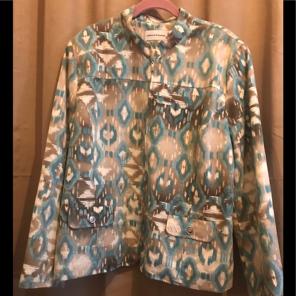 Alfred Dunner Jackets & Blazers - Alfred Dunner 20 teal SW pattern zip jacket SOFT